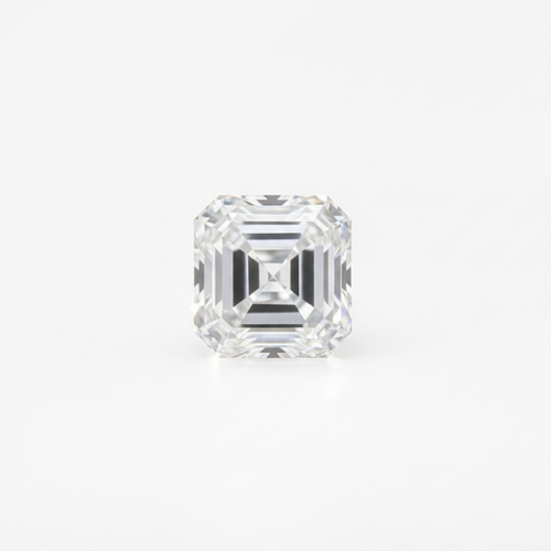 Emerald-cut diamond on white background